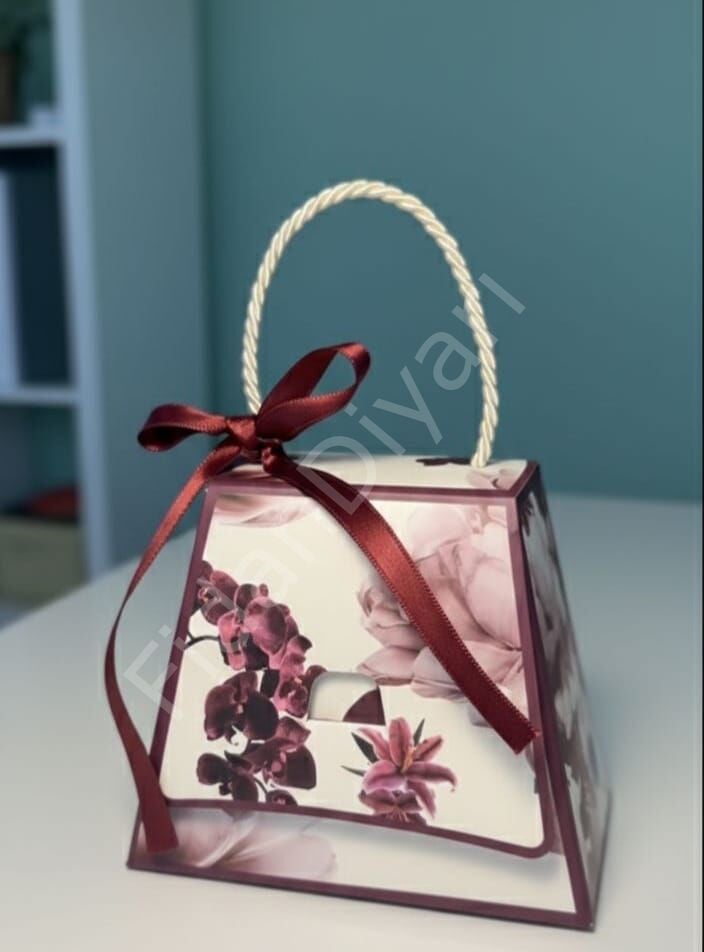 10 ADET ORKİDE DESENLİ KUTU ÇANTALI SUKULENT